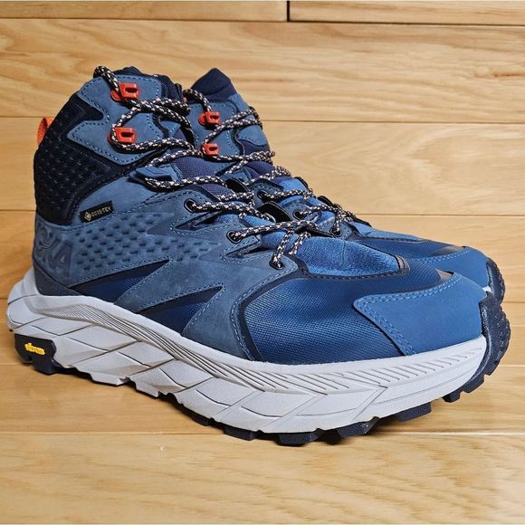 Hoka One One Anacapa Mid GTX Size 10 Blue Gore-Tex Vibram Hiking Boot Shoe - Picture 2 of 11